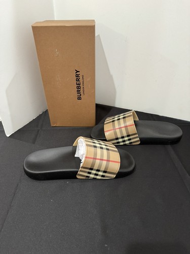 Pre-owned Burberry Men Slides Various Sizes In Beige