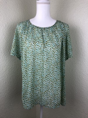 CABI Women s $79 Pebble Top Style #602 Printed Blouse Size Medium Beautiful