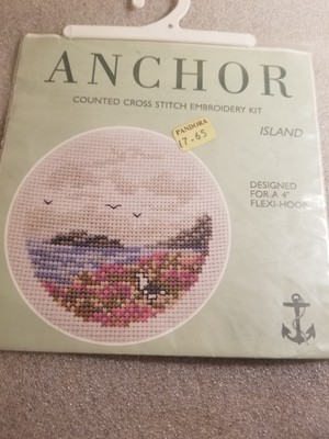 TOO BE COMPLETED Anchor Counted Cross Stitch Kit Island Missing Outline & Birds