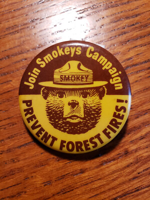 Smokey The Bear ''Join Smokey s Campaign'' Button Pinback