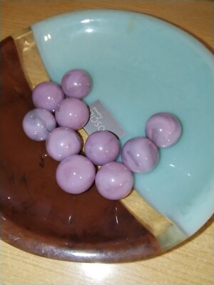 Vintage Lot of 10 Champion Agate Company Pink Purple Lavender Swirl 5/8'' Marbles