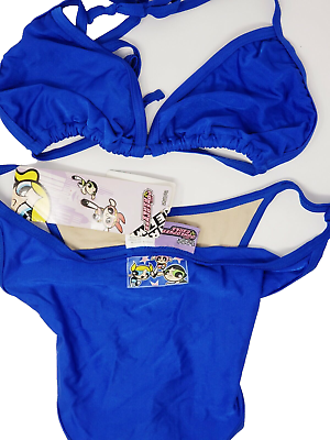Cartoon Network Powerpuff Girls String Bikini Blue Junior Sz 13 14