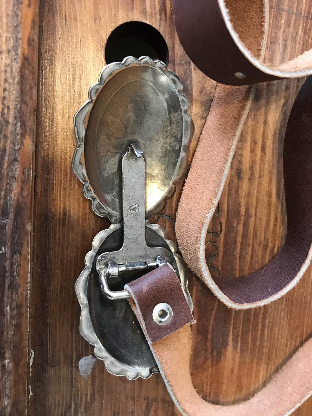 Vintage Cute  Ladies  Or Child Nickel Silver Western BELT BUCKLE