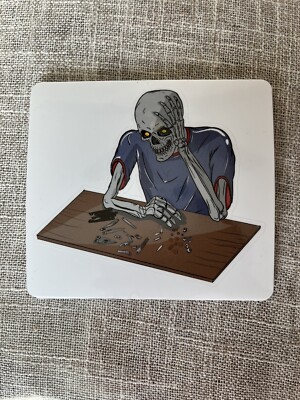 Leatherman  inspired Sticker  Skull Working On  Tools