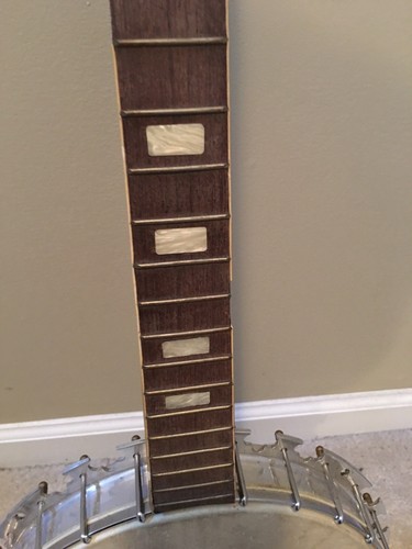 Vintage Jos B Rogers Jr 5 String Banjo Mother of Pearl Inlay Calfskin Head