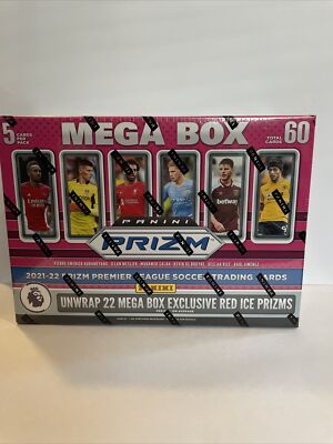 2021-22 Prizm Premier League Soccer NEW Mega Box - 22 Red Ice Prizms