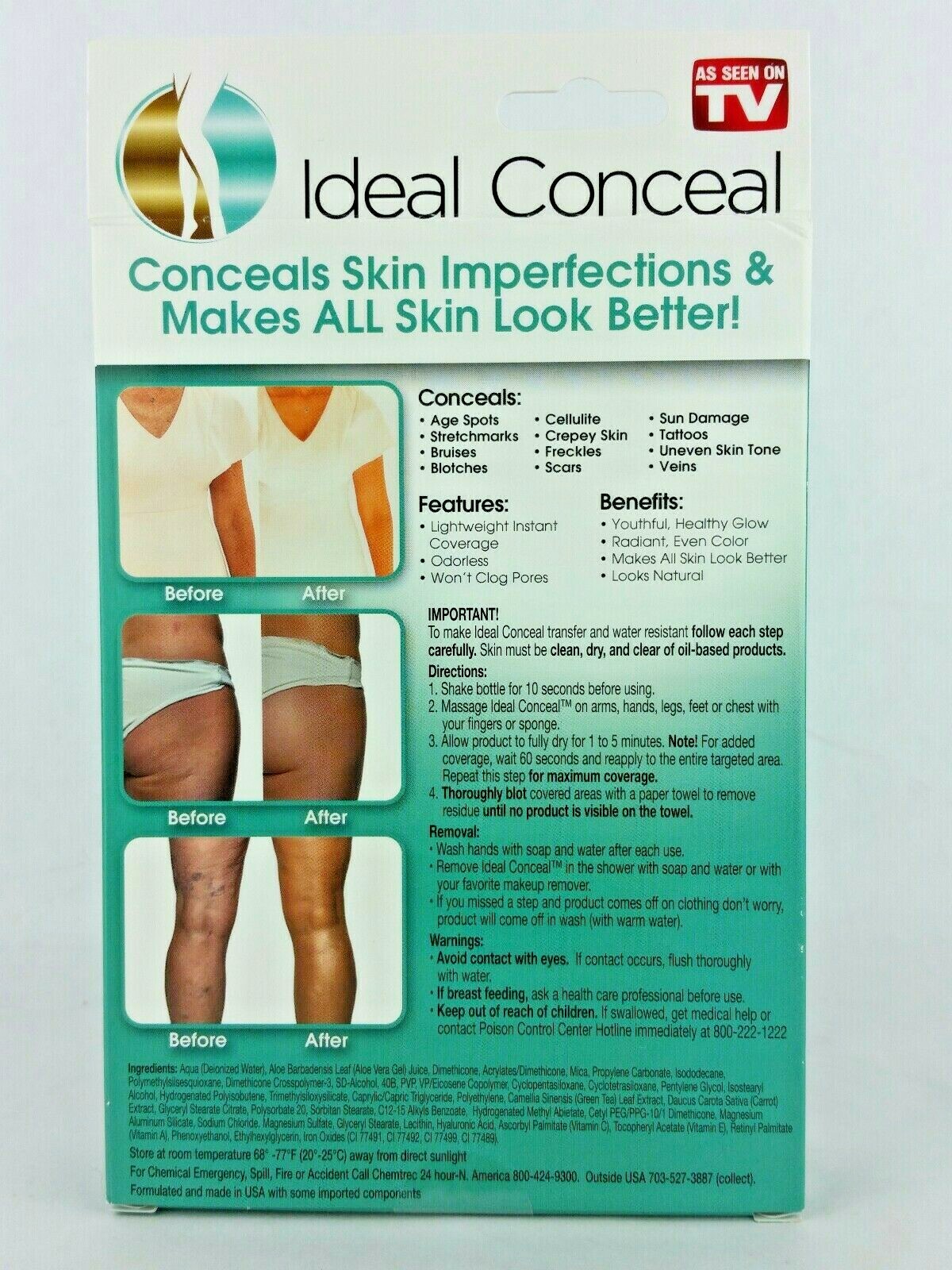 Ideal Conceal Instant Body Makeup Cream Enhancer Light /Medium