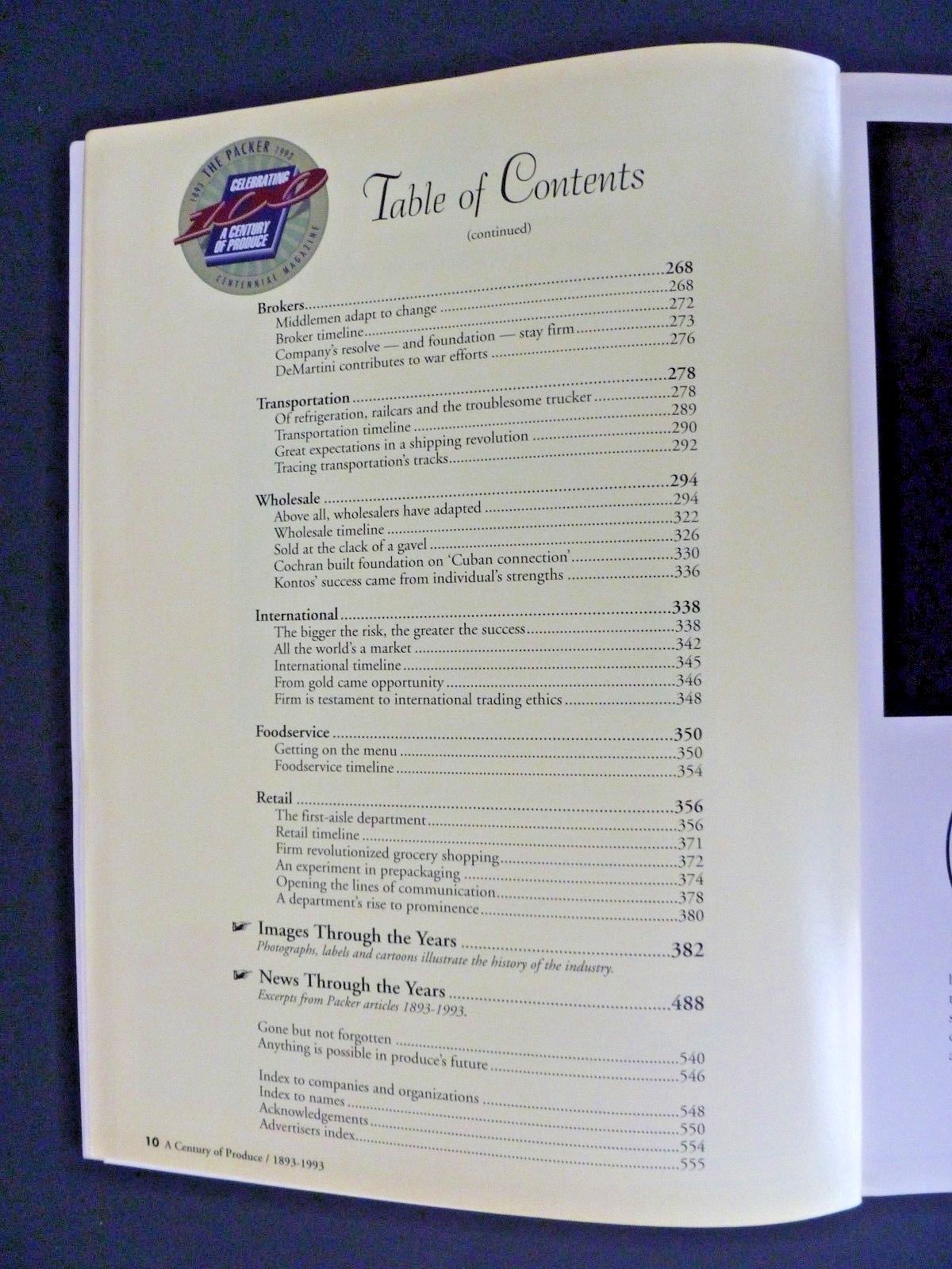 A Century of Produce 1893-1993 Published by The Packer See Description & Images