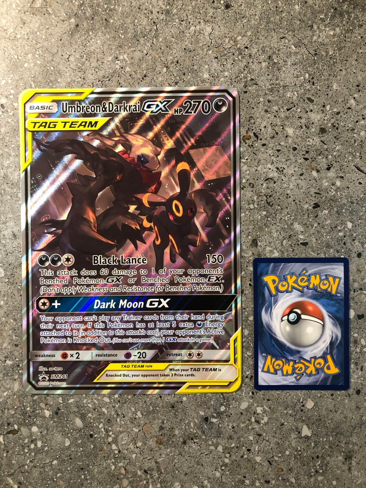 Pokemon TCG Cards Umbreon & Darkrai GX SM241 Black Star