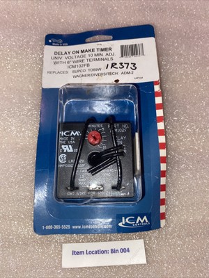 ICM Controls ICM102F Delay On Make Timer Relay 18-240 VAC .03-10 Min, 6'' Leads