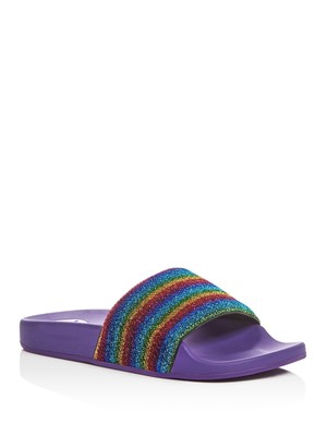 

MARC JACOBS Женские фиолетовые босоножки Cooper Round Toe Platform Slip On Slide Sandals, Фиолетовый, M9001712