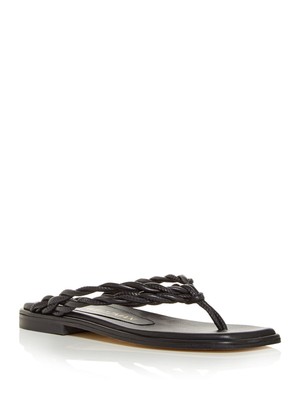 

STUART WEITZMAN Женские черные кожаные сандалии без застежек Calypso, Черный, S0994