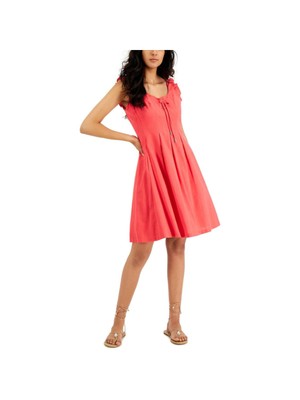 

INC DRESSES Женское платье Coral Up Front без рукавов длиной до колен + расклешенное платье, Коралл