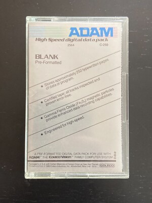 Vintage 1983 ADAM High Speed Digital Data Pack Blank Pre-Formatted C-250