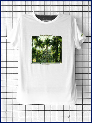 Tee-shirt CBD Marijuana Cannabis Médical Ganja Palmiers Smoke Fumes Cool Vintage