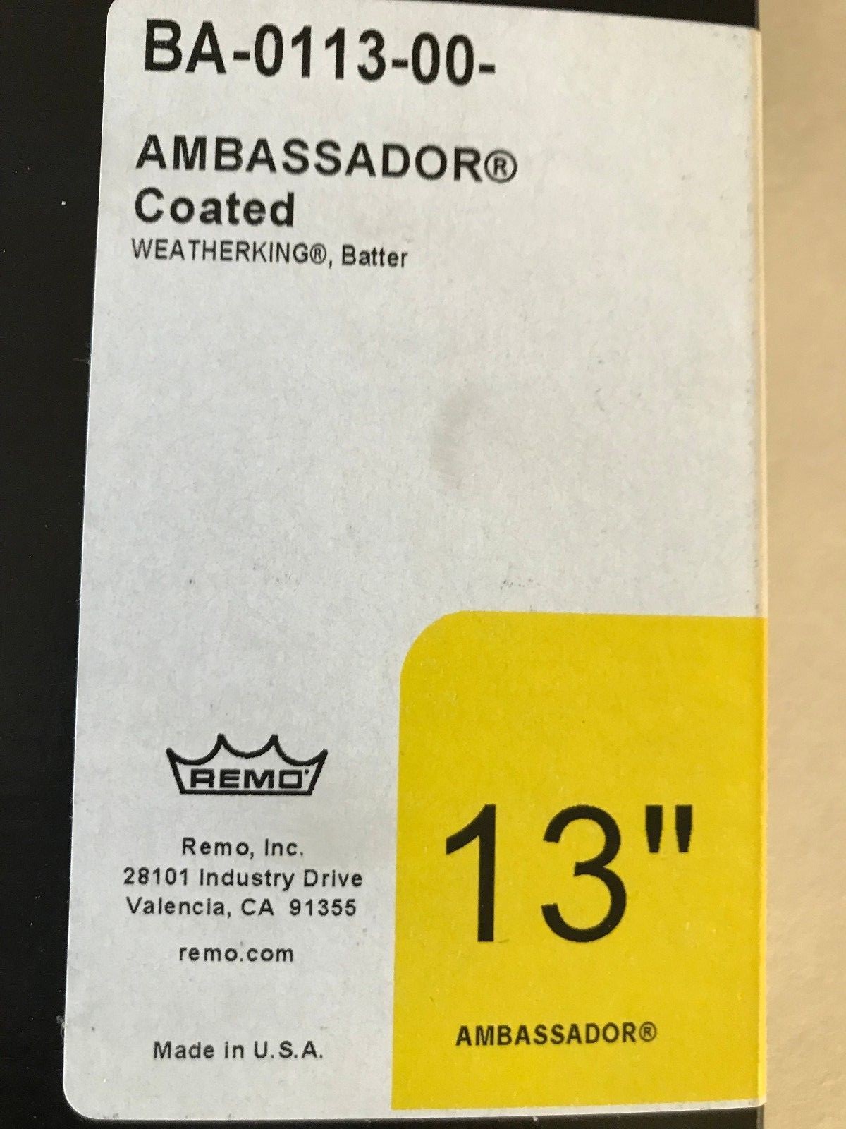 NEW Remo Coated Ambassador 13