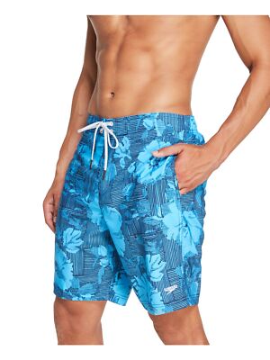 SPEEDO Мужские синие плавки классического кроя с принтом и подкладкой на шнурке S