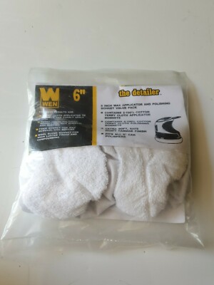 WEN 6010A42 Terry Cloth Polishing Bonnets Value Pack, 6-Inch, 6pc
