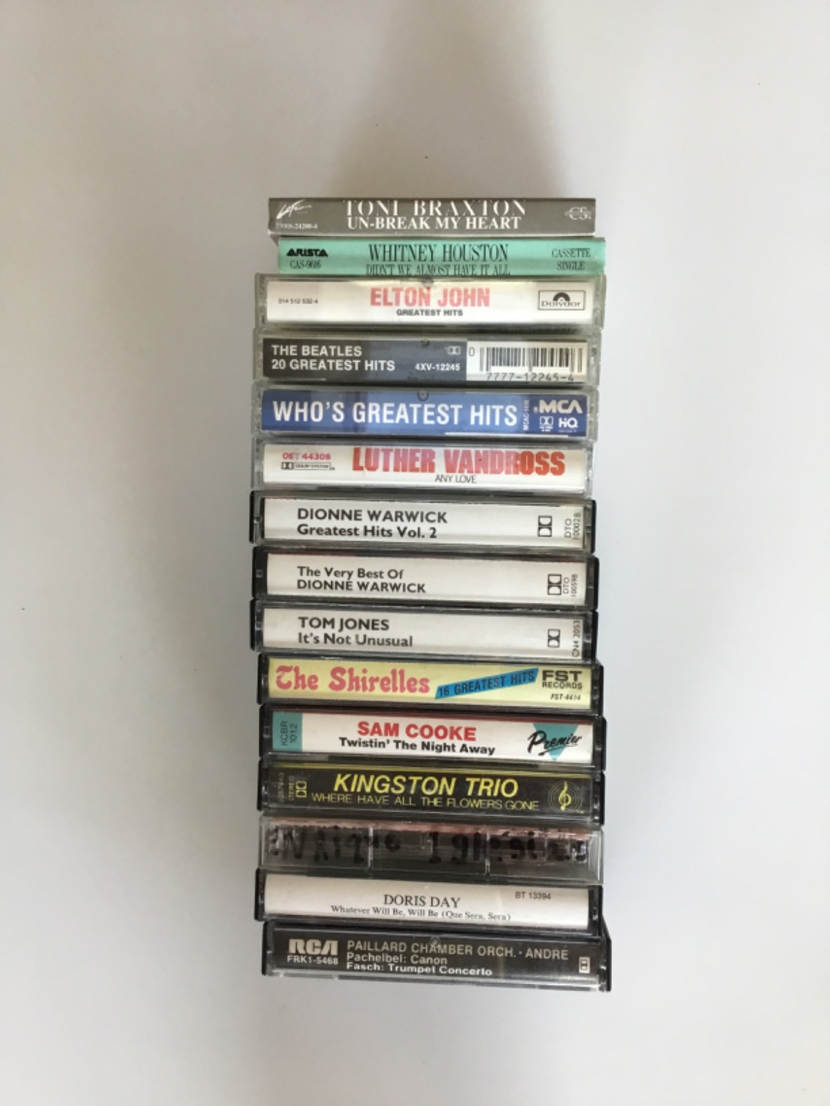Lot of 15 Cassette Tapes Elton JOHN LUTHER VANDROSS SHIRELLES, Rock/Pop 90’s
