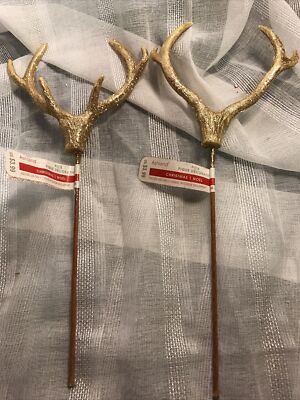 Ashland Deer Antler Gold Glitter Reindeer Christmas Winter Floral Picks NEW (2)