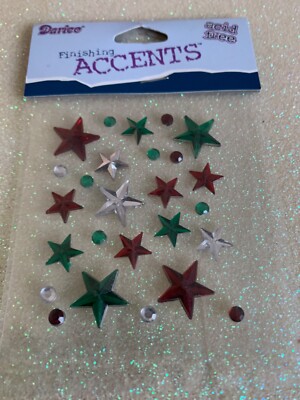 ACCENTS SELF-STICK GEMS 3D STAR GEMSTONES MULTI-COLOR STARS & GEM DOTS 25pcs
