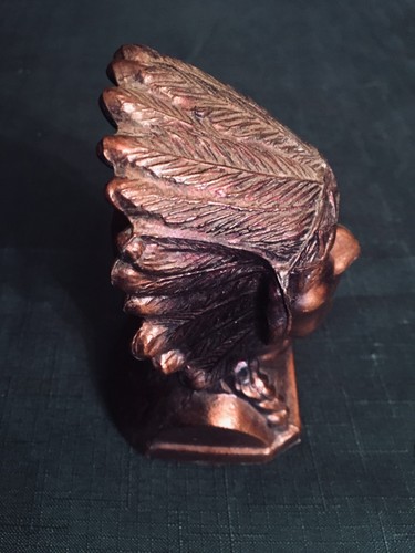 Vintage Indian Head Metal Bank-5x2 1/2x 2 1/2”