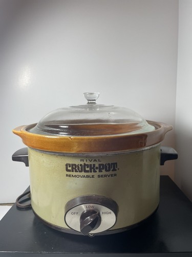 Brown Stoneware Slow Cooker Model 3154/1 Glass Lid