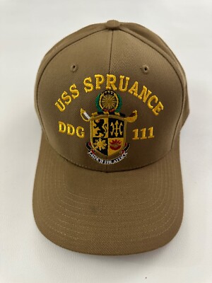 USS Spruance DDG 111 The Corps Beige Baseball Cap Hat One Size