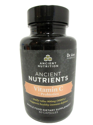 Dr Axe Ancient Nutrients, Vitamin C + Probiotics, 60 Capsules
