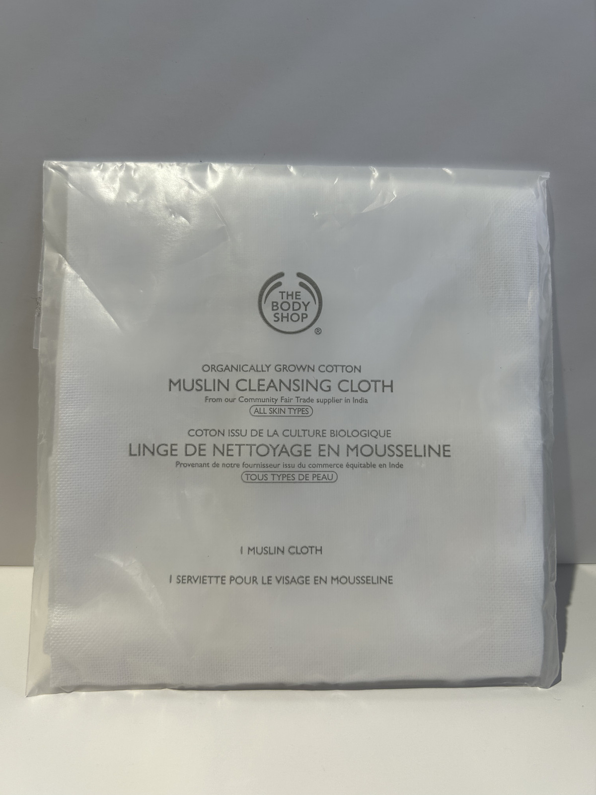 The Body Shop Muslin Cleansing Cloth - Organically Grown Cotton New