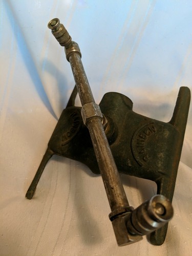 LAFAYETTE  BRASS CO  Cast Iron Lawn Sprinkler Antique green patina  RAINBOW