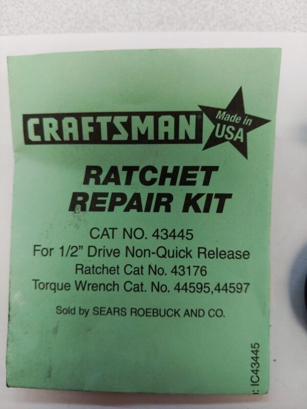 Craftsman Repair Kit #43445 for Ratchet 1/2" Drive 43176, Torque 44595 & 44597