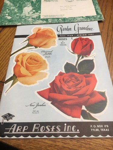 Arp Roses Tyler Texas Garden Grandeur 1950 -1951 Catalog Of Roses Envelope