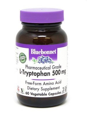 Bluebonnet L-триптофан 500 мг 60 растительных капсул