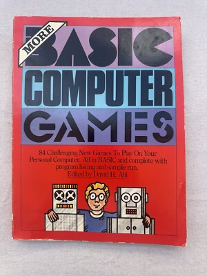 Rare Vtg 1979 More Basic Computer Games Book Ahl PC Arcade Programming Coding