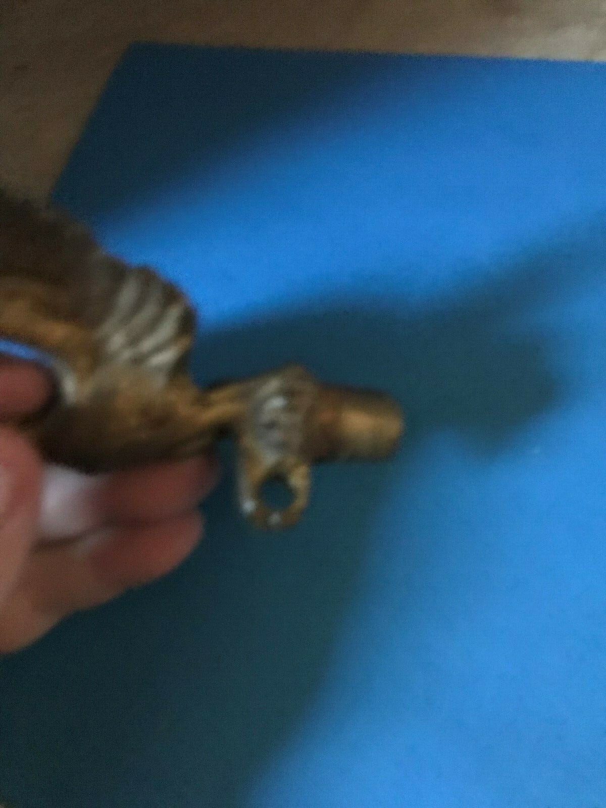 Vtg Brass Bald Eagle Flag Pole Topper Finial 5.1/4