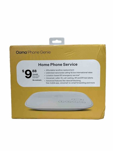 Ooma Phone Genie, Home Phone Service No Internet Connection Required NEW