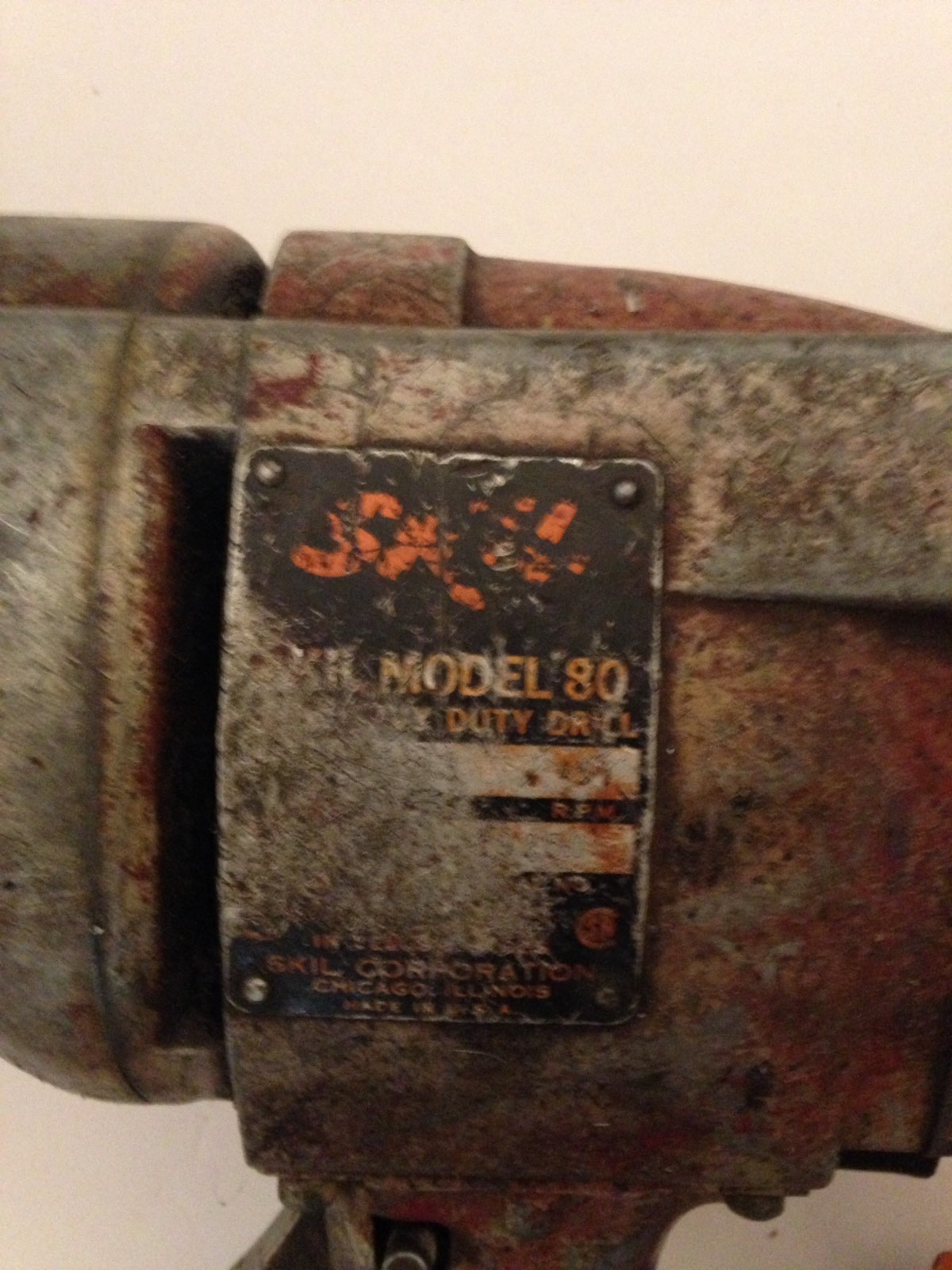 Vintage SKILL Drill Model 80 Heavy Duty Works