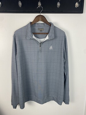 Peter Millar XL 1/4 Zip Plaid Golf Pullover Professional Classic Long Sleeve