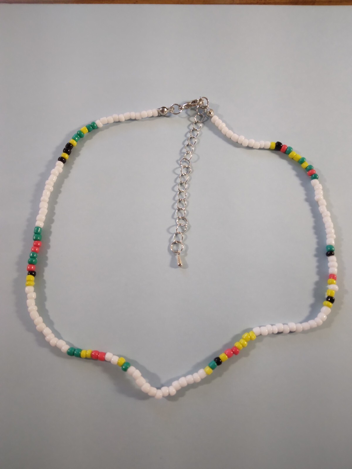 White with Multi color Beaded necklace 274690 | eBay