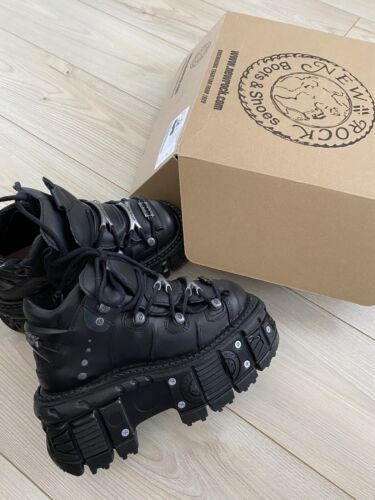 New Rock Boots M-TANK106-C2 Unisex Metallic Black 100 New Rock Boots M-TANK106-C2 Unisex Metallic Black 100