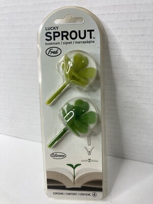 Lucky Sprout Fred Four Leaf Clover Silicone Bookmark Set of 4 Brand New FREE SHP