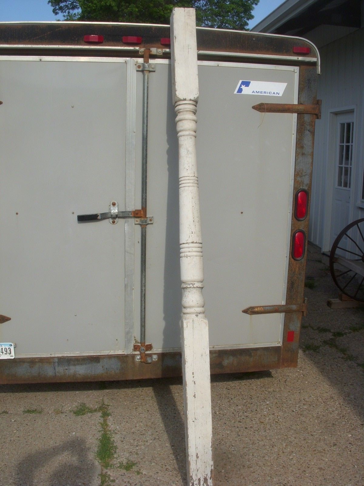 antique wood porch post