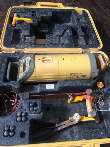Topcon TP-L4B Red Beam Pipe Laser Level Bare Unit Some Accessories