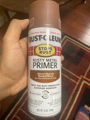 Rust-Oleum RUSTY METAL PRIMER 12 oz Stops Rust BROWN Alkyd Oil-Based 7769-830