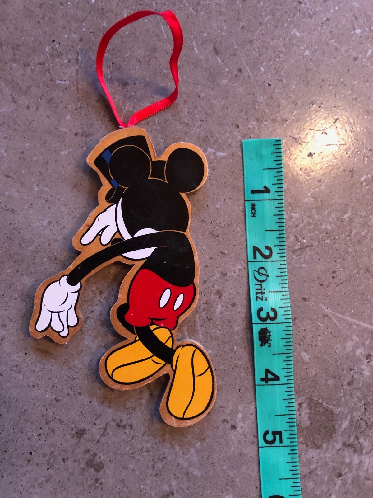 Vintage Mickey Mouse Christmas ornament wood