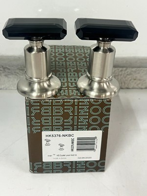 2 Brizo Invari Widespread Faucet Handle Kits Luxe Nickel/Blk Crystal HK5376-NKBC