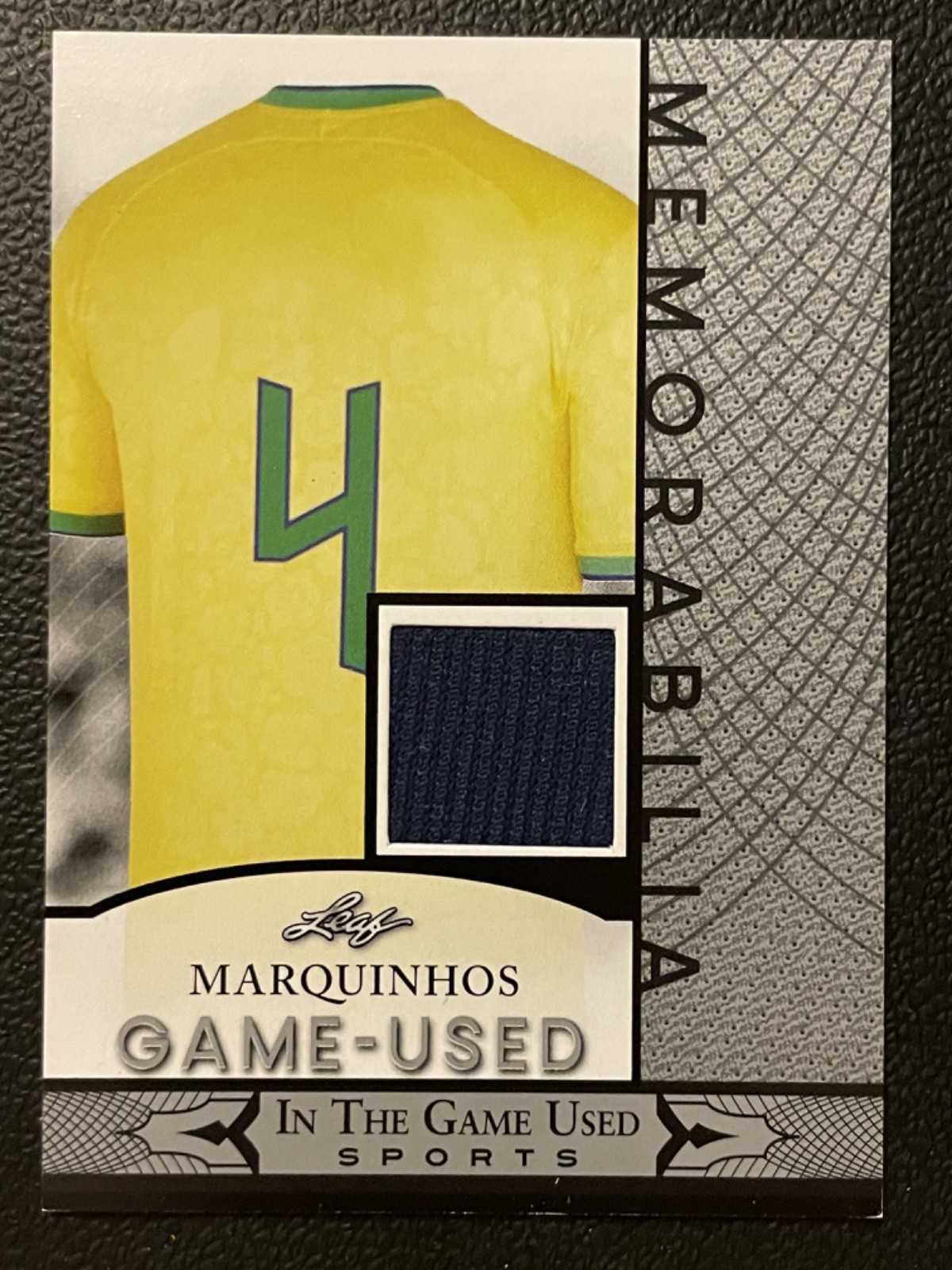 2024 Leaf In The Game Used Memorabilia Silver Marquinhos Jersey