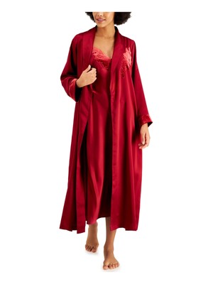 

INC Intimates Темно-бордовый атласный халат, Maroon
