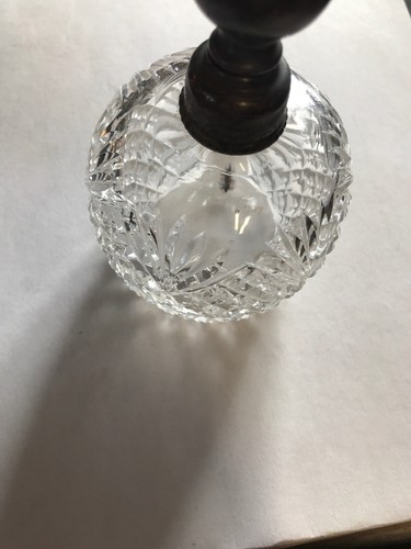 Antique  Crystal And Sterling Silver Perfume Bottle Atomizer .925